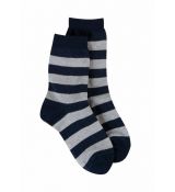 Ponožky z biobavlny, modrá - šedá 68/74